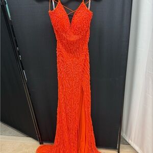 Sherri Hill Vibrant Orange Prom Dress